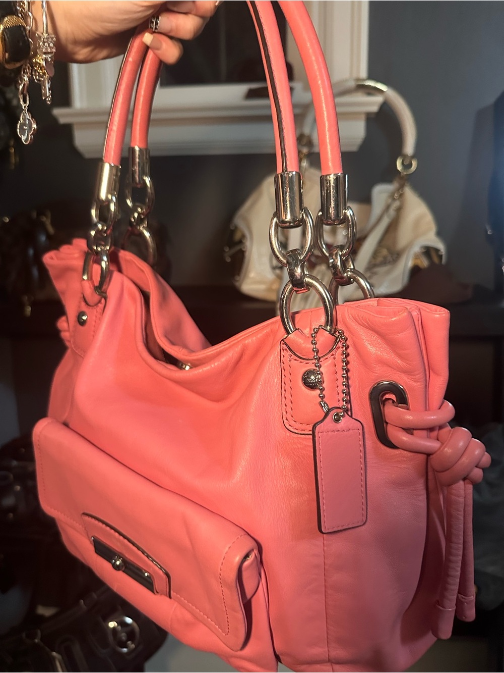 Coach Kristin Rose Leather Shopper